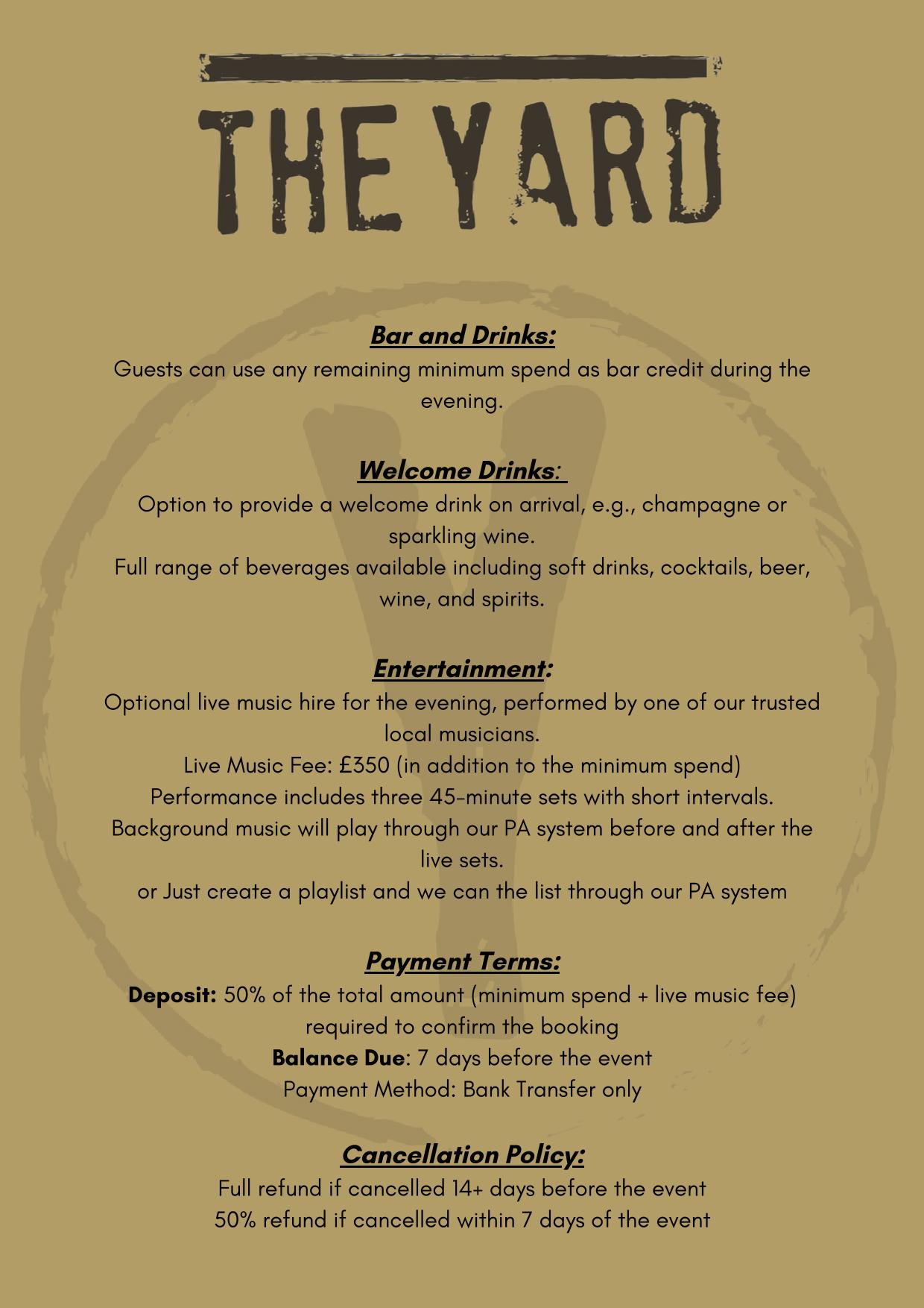 Venue Hire Terms and Conditions